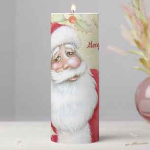 Merry Santa Claus Pillar Candle