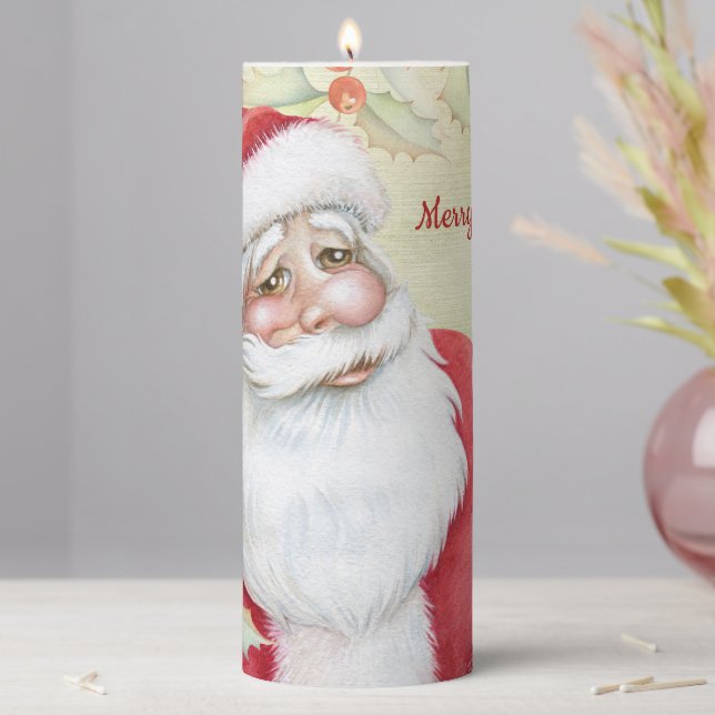 Merry Santa Claus Pillar Candle (In Situ)