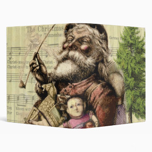 Merry Santa Claus Tree Classic Illustration Binder