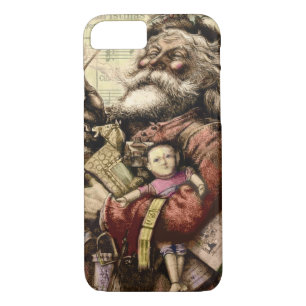 Merry Santa Claus Tree Classic Illustration iPhone 8/7 Case