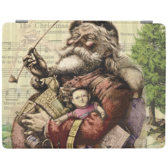 Merry Santa Claus Tree Classic Illustration iPad Smart Cover (Horizontal)