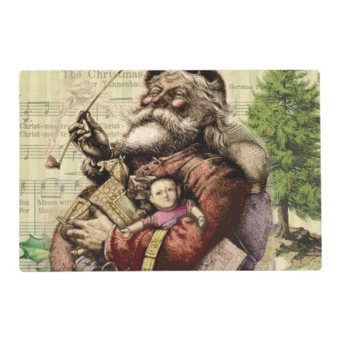 Merry Santa Claus Tree Classic Illustration Placemat