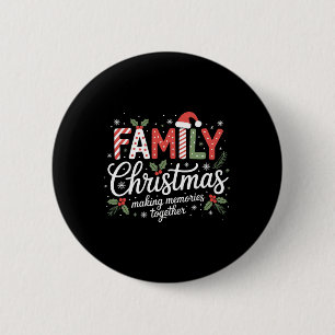 Merry Santa Hat Family Christmas Matching Xmas Out Button