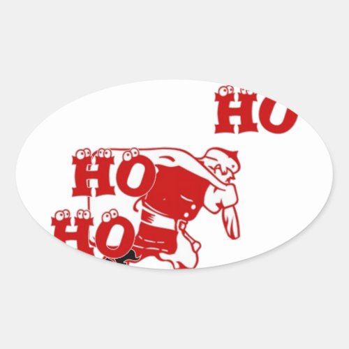 Merry Santa Moments Spreading Joyful Festivity Oval Sticker