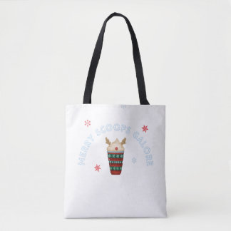 Merry Scoops Galore Christmas ice Cream Tote Bag