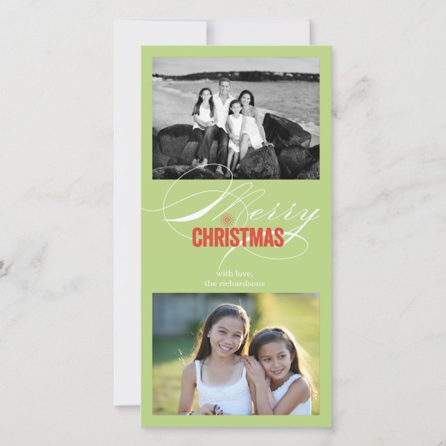 Merry Script 3 Holiday Card (Front)