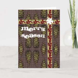 Merry Season Pine Cone Greetings Holiday Card