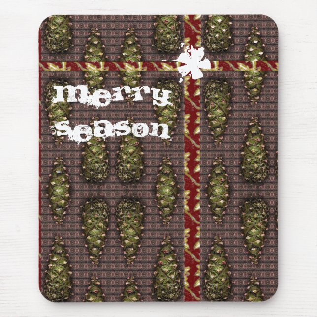 Merry Season Pine Cone Mousemat Mouse Pad (Front)