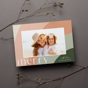 Merry Shades Modern Horizontal Photo Holiday Card