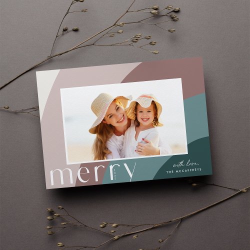 Merry Shades  Modern Horizontal Photo Holiday Card