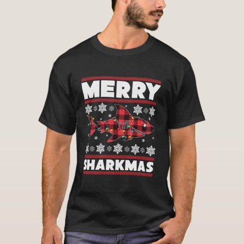 Merry Sharkmas Christmas Shark Lover Funny Xmas Ho T_Shirt