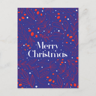 Merry Shinny Elegant Royal Blue Christmas Card