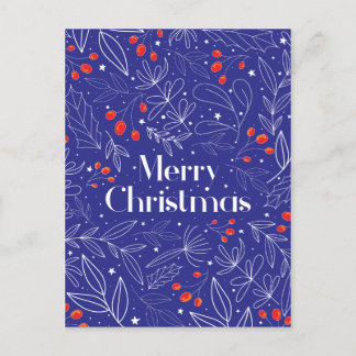 Merry Shinny Elegant Royal Blue Christmas Card