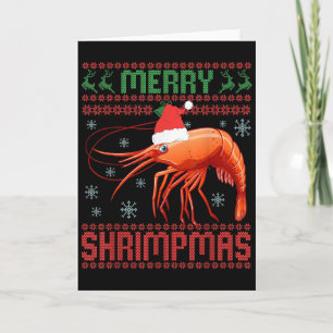 Merry Shrimpmas Funny Shrimp Ugly Christmas Sweate Card
