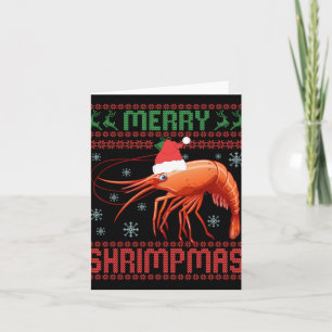 Merry Shrimpmas Funny Shrimp Ugly Christmas Sweate Card