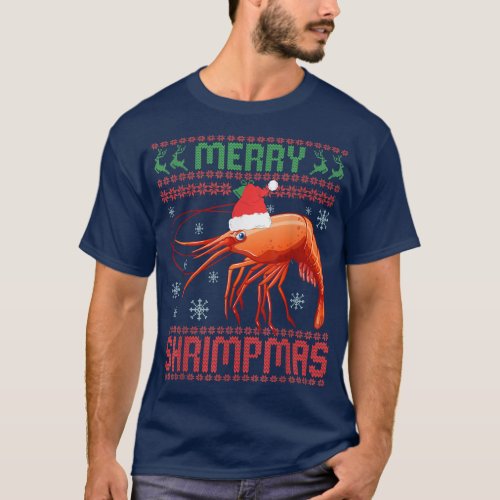 Merry Shrimpmas Funny Shrimp Ugly Christmas Sweate T_Shirt