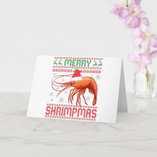 Merry Shrimpmas Funny Ugly Christmas Sweater Gift Card