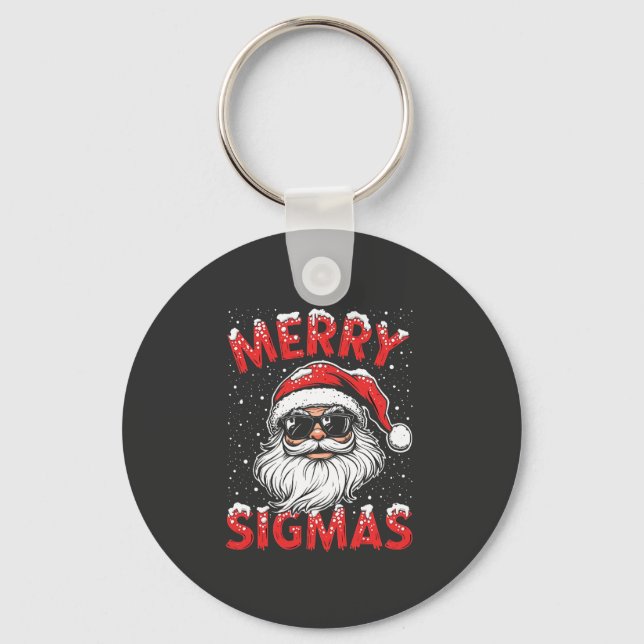Merry Sigmas Funny Gen Alpha Middle School Christm Keychain (Front)