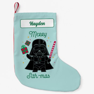Merry Sith-Mas Cartoon Darth Vader Small Christmas Stocking