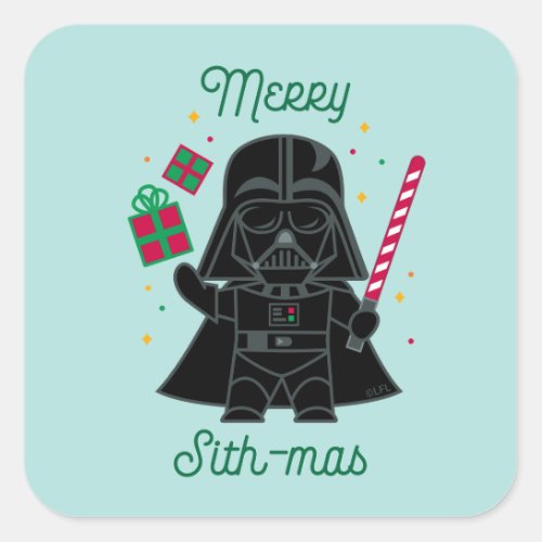 Merry Sith_Mas Cartoon Darth Vader Square Sticker