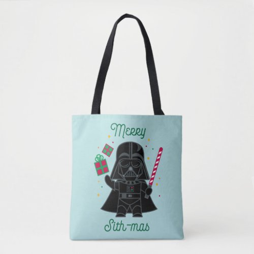 Merry Sith_Mas Cartoon Darth Vader Tote Bag