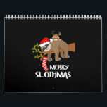 Merry Sloth Santa Hat Lovers Christmas Calendar<br><div class="desc">merry christmas sloth</div>