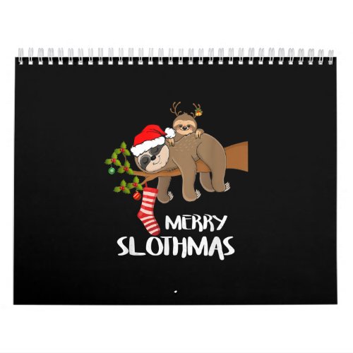 Merry Sloth Santa Hat Lovers Christmas Calendar