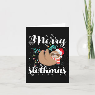 Merry Slothmas Christmas Pajama For Sloth Lovers Card