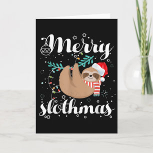 Merry Slothmas Christmas Pajama For Sloth Lovers  Card