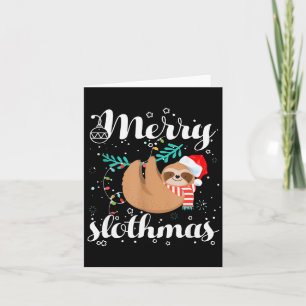 Merry Slothmas Christmas Pajama For Sloth Lovers Card