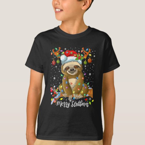 Merry Slothmas Christmas Pajama For Sloth Lovers T_Shirt