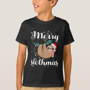 Merry Slothmas Christmas Pajama For Sloth Lovers T-Shirt