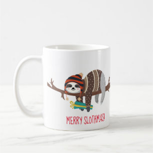 Merry Slothmas Christmas Sloth Coffee Mug
