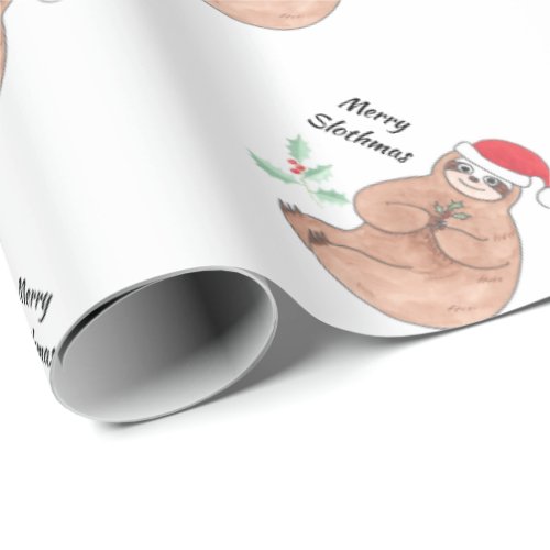 Merry Slothmas Cute Christmas  Wrapping Paper