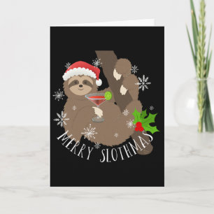Merry Slothmas Funny Sloth Christmas Gift Card