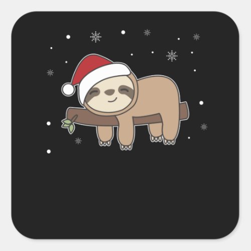 Merry Slothmas Funny Sloth For Christmas Square Sticker