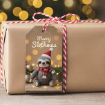 Merry Slothmas Knitted Sloth Christmas Gift Tags