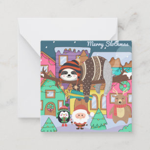 Merry Slothmas Note Card