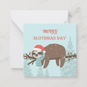 Merry Slothmas Note Card