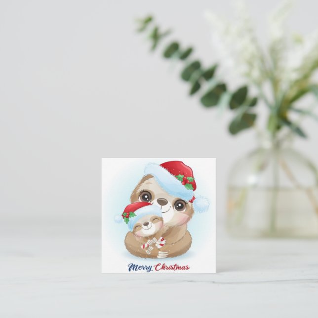 Merry Slothmas Note Card (Standing Front)