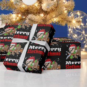 Merry Slothmas Pattern Funny Christmas Wrapping Pa Paper