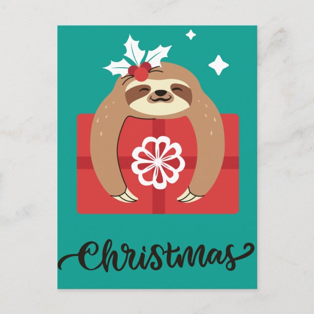 Merry Slothmas Postcard (Front)