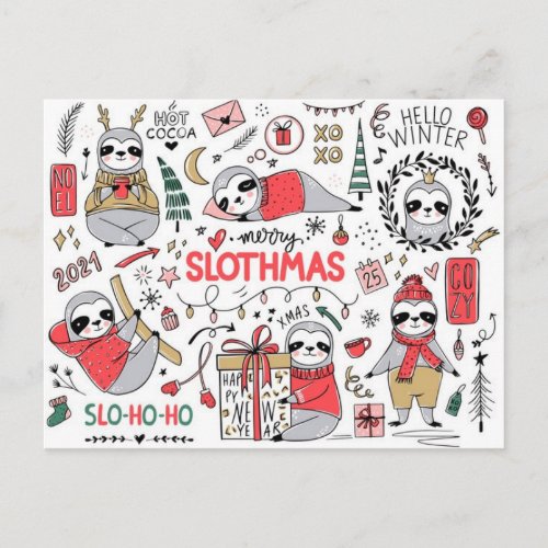 Merry Slothmas Postcard
