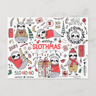 Merry Slothmas Postcard