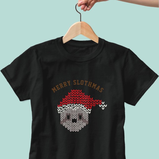 Merry Slothmas Santa Sloth Cute Christmas Holiday T-Shirt (Merry Slothmas! Fun and festive shirt to wear this Holiday Season)