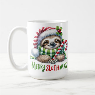 Merry Slothmas Sloth Christmas Mug - Funny Holiday