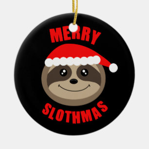 Merry Slothmas Sloth Xmas Christmas Tree Ornament