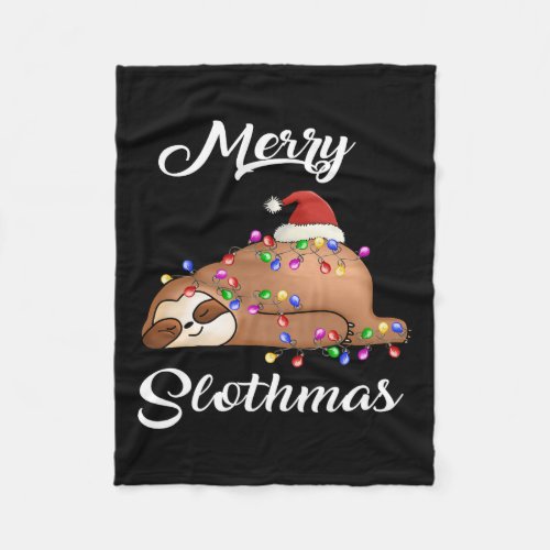 Merry Slothmas T Christmas Pajama For Sloth Lovers Fleece Blanket