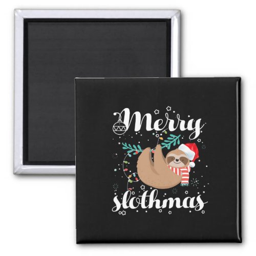 Merry Slothmas T Christmas Pajama For Sloth Lovers Magnet