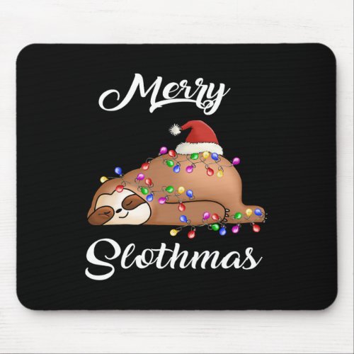 Merry Slothmas T Christmas Pajama For Sloth Lovers Mouse Pad